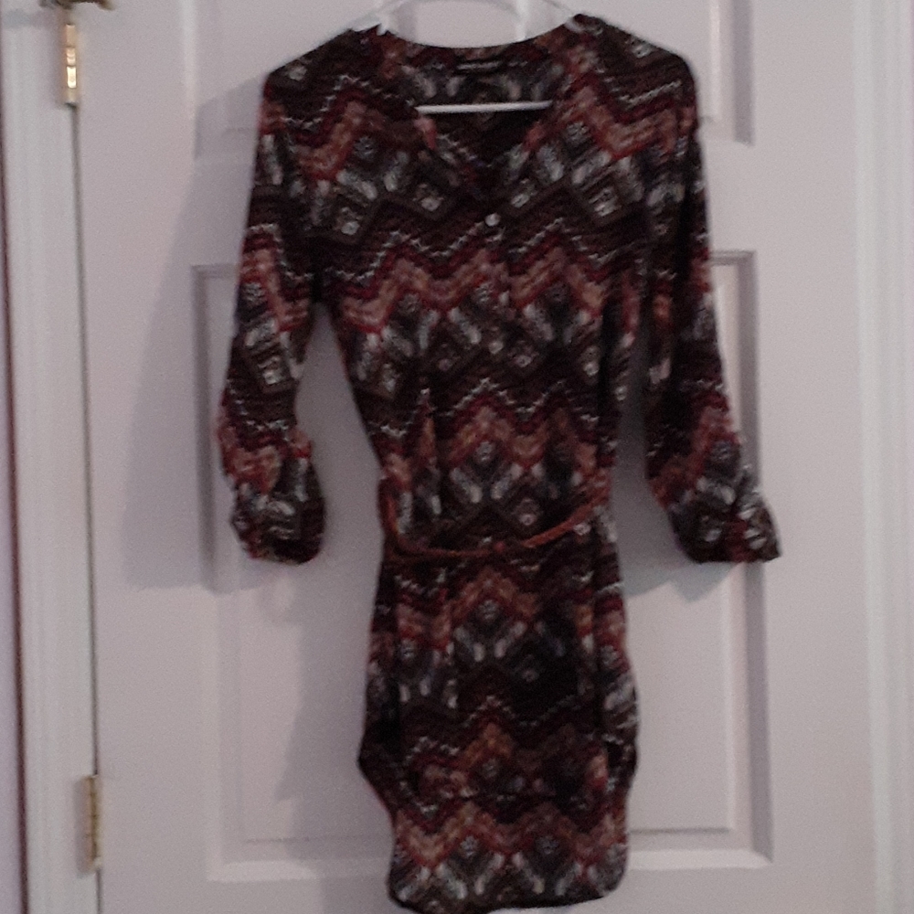 Long blouse with belt